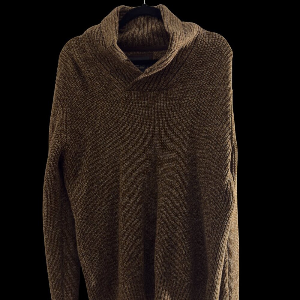 Brown Fisherman's Cowl Sweater Medium